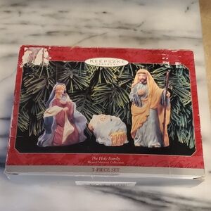 Hallmark Keepsake Nativity Ornament Set - Red, Blue, Yellow